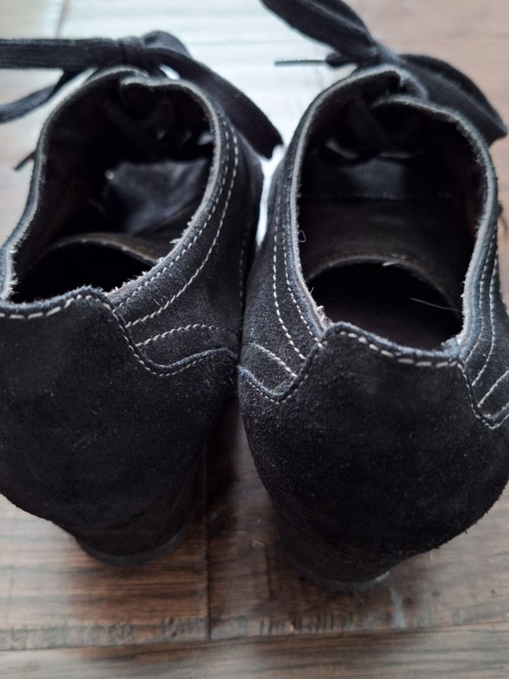 Geox Black Suede Wedge Ankle Boots - Picture 2 of 7